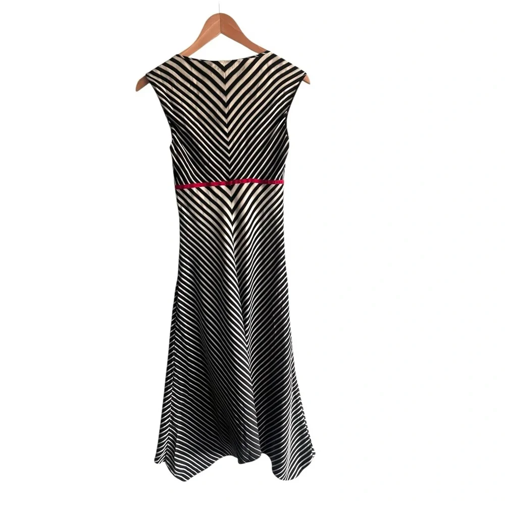 Armani Exchange Striped 100% Silk Dress Size 6 - Picture 3 of 9